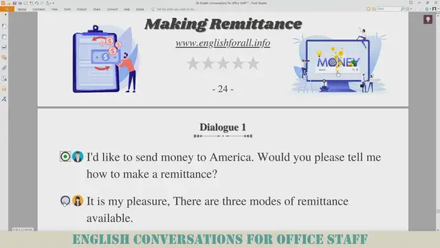 Video thumbnail for Making Remittance -  English Conversations for Office Staff