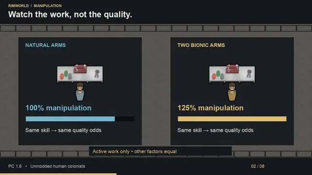 Video thumbnail for RimWorld Manipulation Explained: Bionic Arms, Work Speed & Item Quality