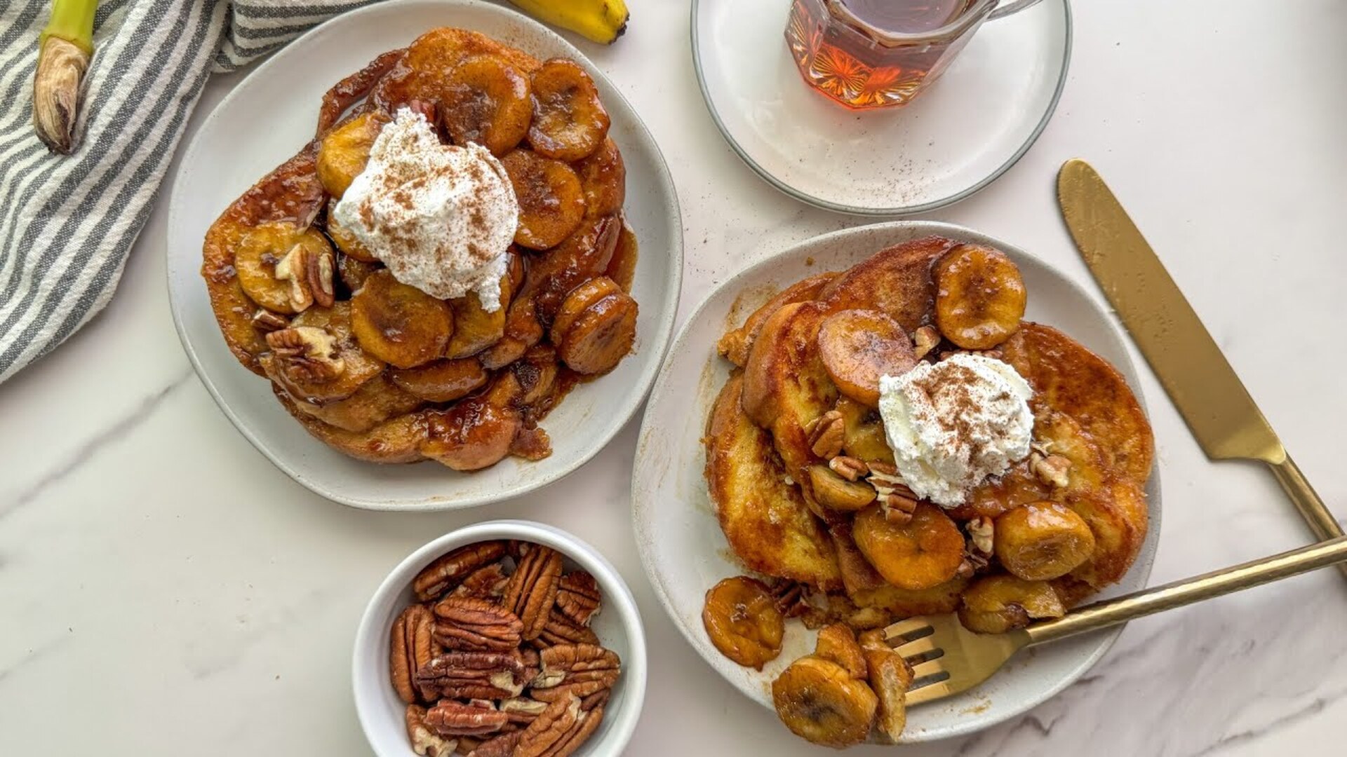 Video thumbnail for This Bananas Foster French Toast Recipe Packs A Sweet (And Boozy) Punch