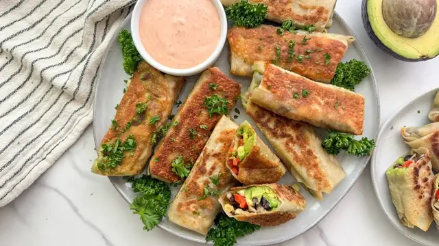 Video thumbnail for Pan-Fried Southwest Egg Rolls Recipe