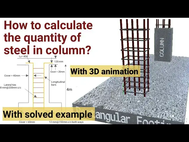 'Video thumbnail for Quantity of steel in column|Steel quantity calculation | BBS of column |Column reinforcement details'
