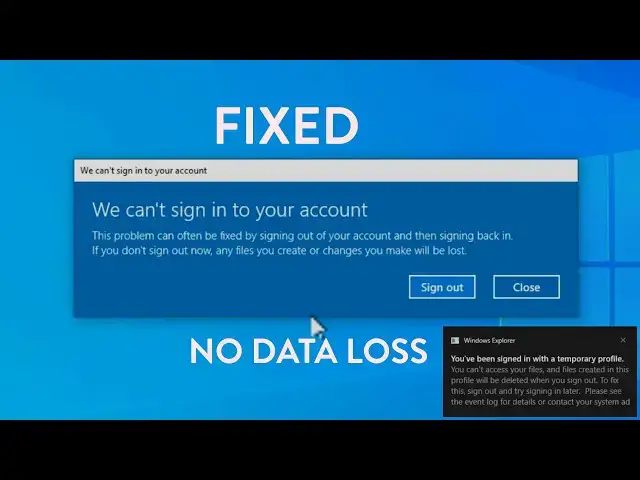 Video thumbnail for We Can't Sign In to Your Account Windows 10 & 11 | Temporary Profile Issue [2025]