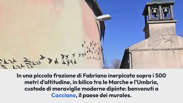 Video thumbnail for Cacciano, il paese dei murales vicino a Fabriano
