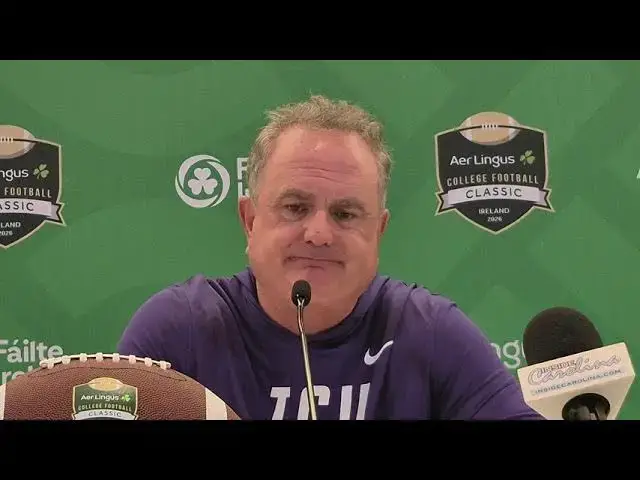 Video thumbnail for TCU press conference with Coach Sonny Dykes, QB Jaden Craig and Jamel Johnson after loss to #UNC
