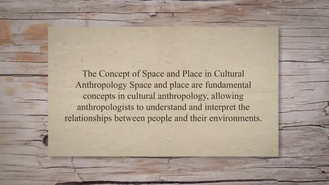 Video thumbnail for Concept of space and place in cultural anthropology