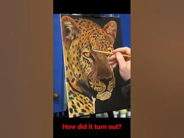 Video thumbnail for Leopard Oil Painting #shorts