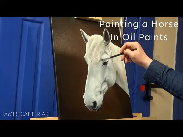 Video thumbnail for Painting a White Horse Portrait in Oil Paints