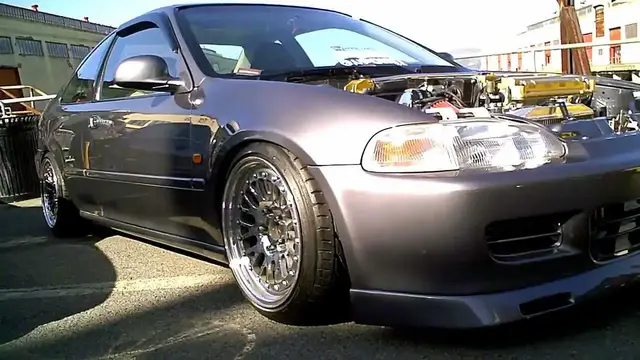 Video thumbnail for 1993 Honda Civic EJ1 Coupe with GSR Swap+Skunk2 Intake Manifold on Polished Classic CCW's