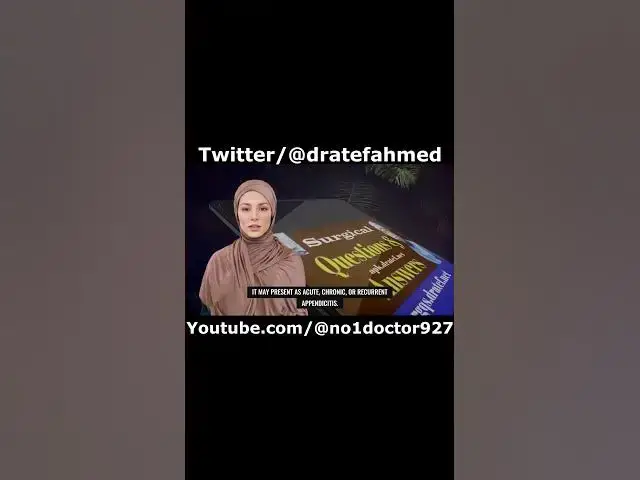 Video thumbnail for Acute Appendicitis 6  Questions and Answers #acuteappendicitis #appendicitis #symptoms #shorts #mcqs