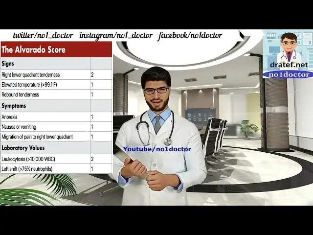 Video thumbnail for Alvarado Score for Acute Appendicitis /Diagnosis of Acute Appendicitis/No1doctor/dratef/Mrcs/Frcs