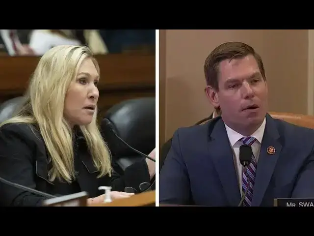 Video thumbnail for Marjorie Taylor Greene Eviscerates Eric Swalwell In Front Of Congress - All Hell Breaks Loose