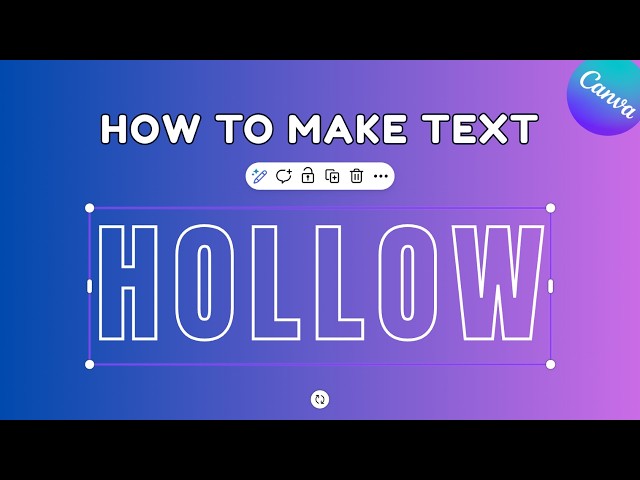 Video thumbnail for Hollow Text Effect in Canva | Text Dffects In Canva