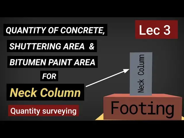 Video thumbnail for Lec 3 | Estimation of Neck Column | Quantity surveying | Civil tutor #quantitysurveying