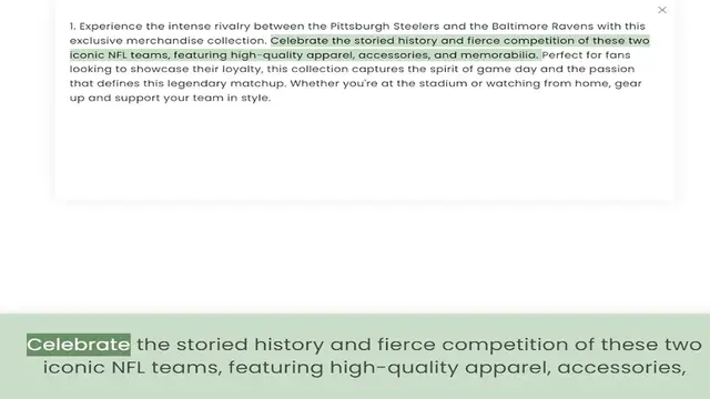 Video thumbnail for exclusive merchandise collection. Celebrate the storied history and fierce competition of these two iconic NFL teams, featuring high-quality apparel, accessories, and memorabilia. Perfect for fans looking to showcase their loyalty, this c