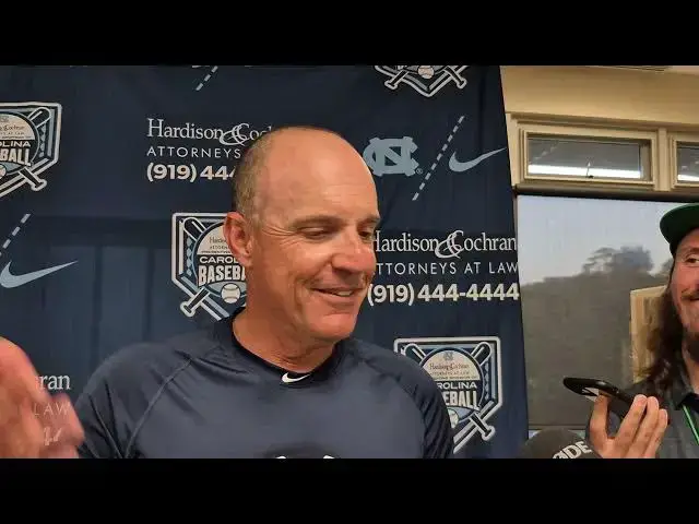 'Video thumbnail for UNC coach Scott Forbes and reliever Camron Seagraves after marathon win over Duke'