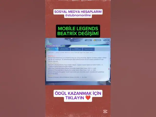 'Video thumbnail for Mobile Legends Beatrix Değişimi #MLBB #mlbbbeatrix #beatrix #mobilelegends #mobilelegendsbangbang'