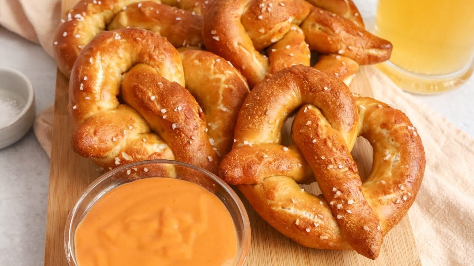 Video thumbnail for Homemade Bavarian Pretzels With Beer Cheese Recipe