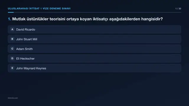 Video thumbnail for Uluslararası İktisat I Vize Deneme Sınavı