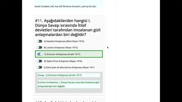 Video thumbnail for Atatürk İlkeleri ve İnkılap Tarihi-1 2023-2024 Vize Soruları