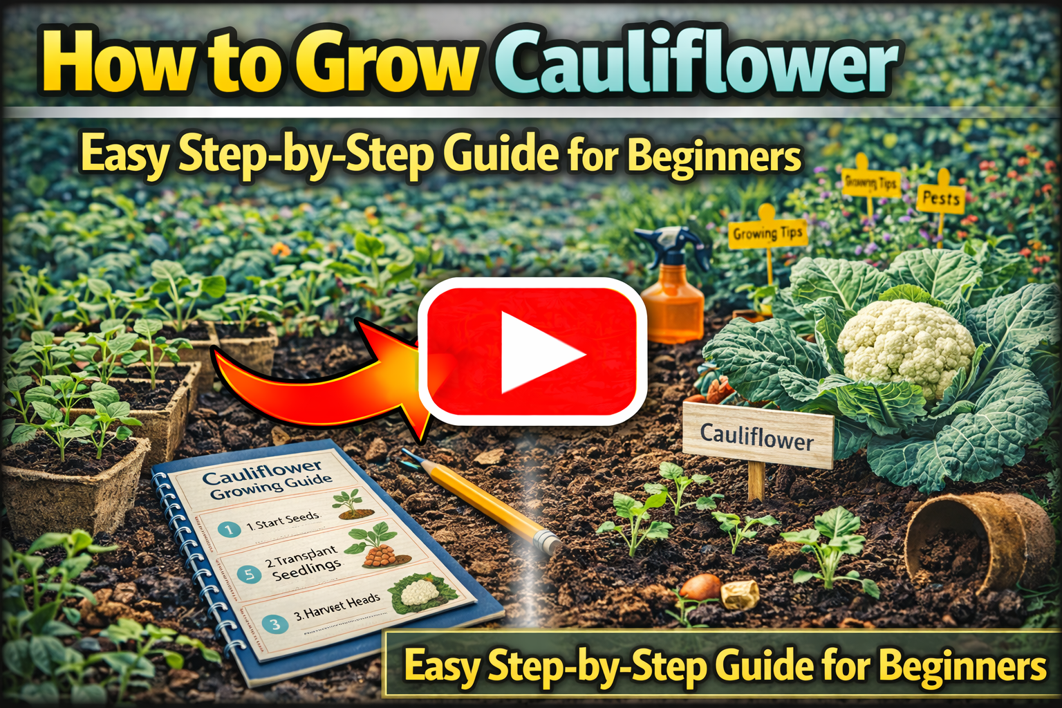 Video thumbnail for How to Grow Cauliflower | Easy Step-by-Step Guide for Beginners