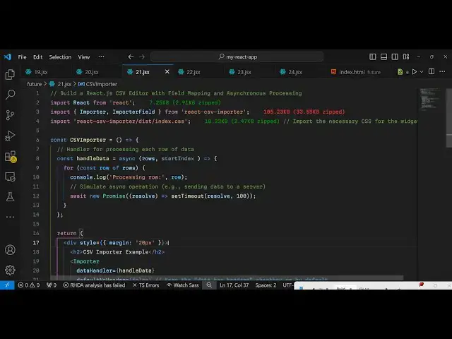 Video thumbnail for Build a React.js CSV Editor with Field Mapping and Live Preview Using react- csv-importer Library