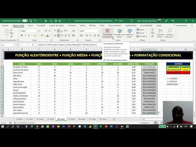 Video thumbnail for Aula 5 - Aquecimento Excel para 1ª Maratona Excel na Ilha de Itaparica