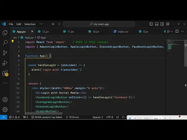 Video thumbnail for React.js Project to Render Social Media Login Buttons Using react-social- login-buttons Library