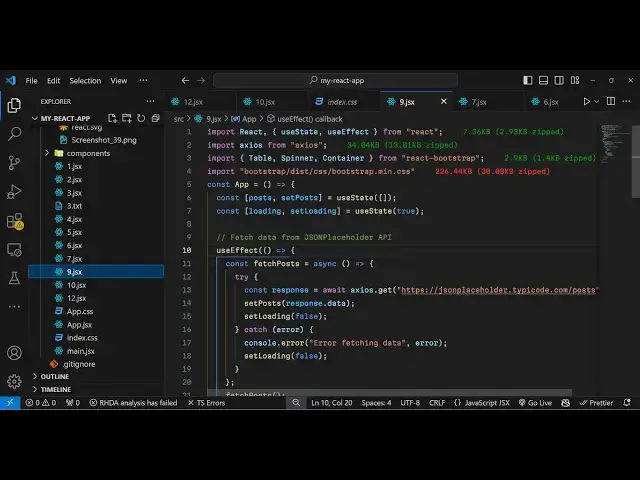 Video thumbnail for React.js JSONPlaceholder API Example to Fetch Posts Using Axios and Display it Using Bootstrap