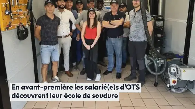 'Video thumbnail for Malestroit. En avant-première les salarié(e)s d’OTS découvrent leur école de soudure'