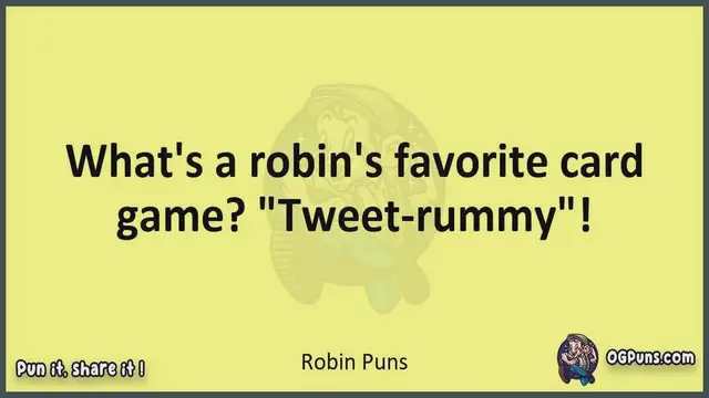 Video thumbnail for Robin - Jokes, Puns, Wordplays, and Laughter