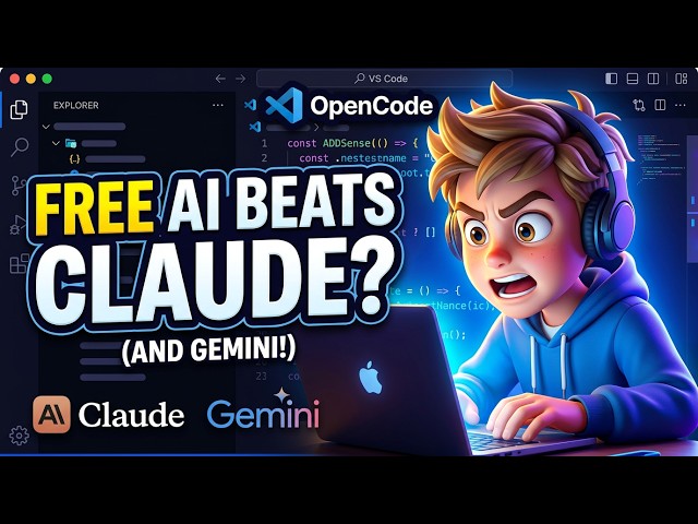 Video thumbnail for OpenCode Desktop: BEST AI Coding Agent Ever + FULLY FREE! BYE Gemini CLI & ClaudeCode! (Opensource)