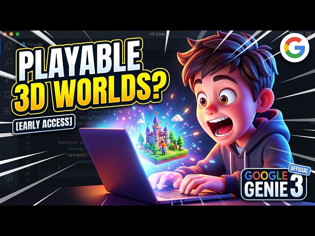 Video thumbnail for Google Genie 3 - Image to Playable 3D World [Early Access]