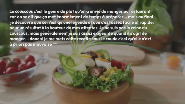 Video thumbnail for Couscous végétarien facile