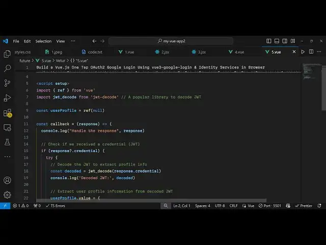 Video thumbnail for Build a Vue.js One Tap OAuth2 Google Login Using vue3-google-login & Identity Services in Browser