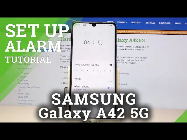 'Video thumbnail for How to Set Up Alarm Clock in SAMSUNG Galaxy A42 5G – Open Alarm Clock Settings'