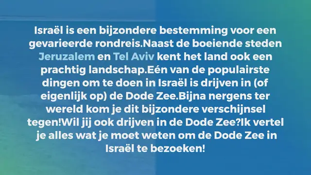 Video thumbnail for DODE ZEE IN ISRAËL: ALLES WAT JE MOET WETEN!