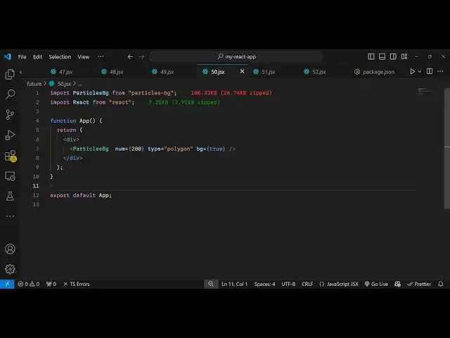 Video thumbnail for Build a React.js Random Particles Background Component Using particles-bg Library in JSX