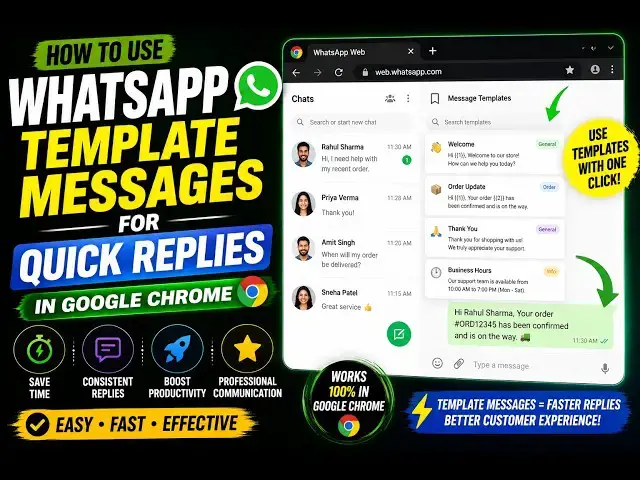 Video thumbnail for How to Use WhatsApp Template Messages for Quick Replies in Google Chrome