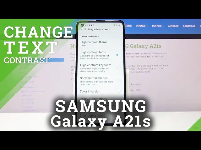 'Video thumbnail for How to Enable High Contrast Text in SAMSUNG Galaxy A21s – Find High Contrast Option'