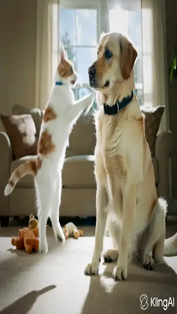 Video thumbnail for Cat vs dog playing house