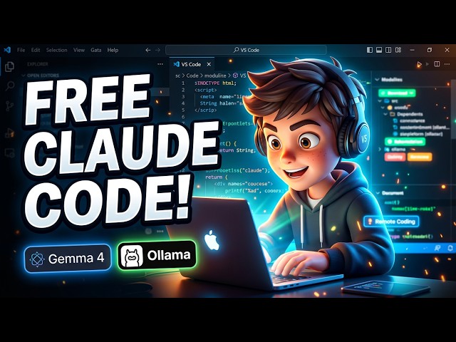 Video thumbnail for Gemma 4 + Ollama = FREE Claude Code | Install in 10 Minutes (Full Setup) #gemma4 #claude
