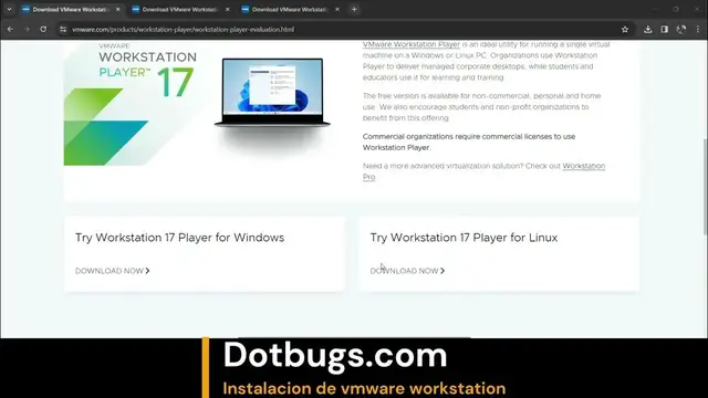 Video thumbnail for Descarga e Instalacion vmware workstation player