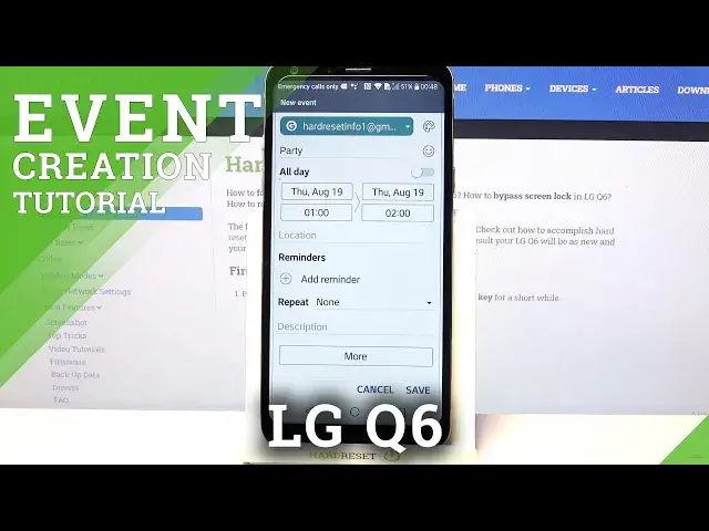 'Video thumbnail for How to Use Calendar App – Create Event on LG Q6'