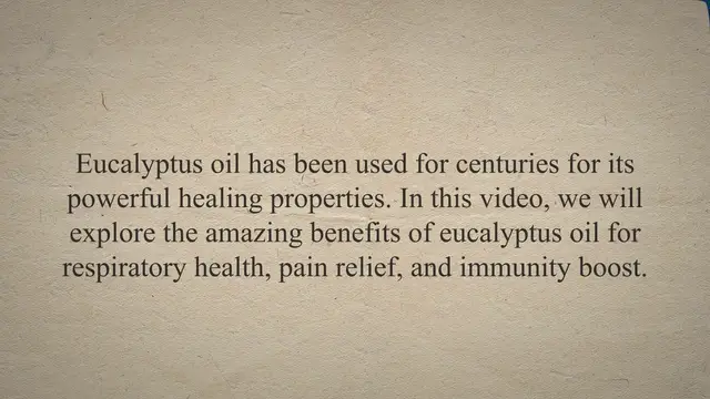 Video thumbnail for Unlocking the Secrets of Eucalyptus Oil: 5 Surprising Benefits for Respiratory Health, Pain Relief, and Immunity Boost