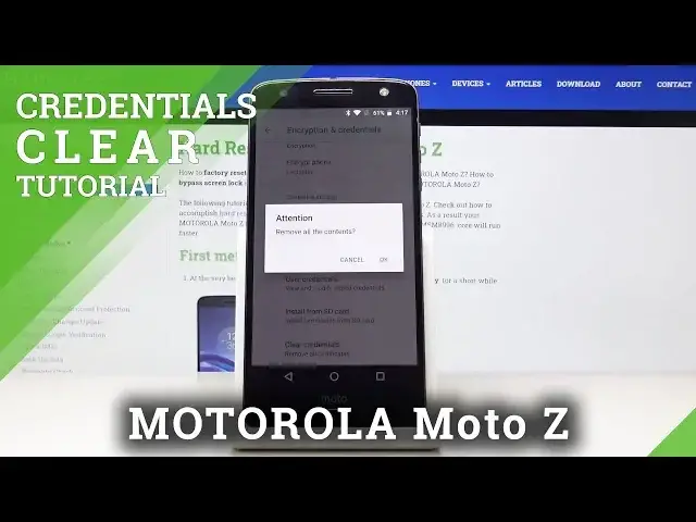 'Video thumbnail for How to Clear Credentials in MOTOROLA Moto Z – Wipe All Certificates'