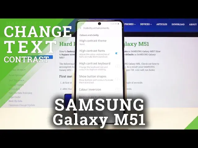 'Video thumbnail for How to Allow High Contrast Text in SAMSUNG Galaxy M51 – Display Customization'