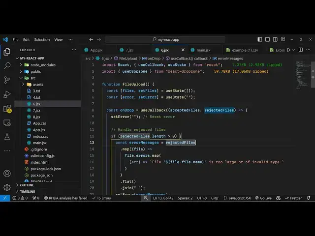 Video thumbnail for Build a React.js Drag and Drop Files With Live Preview and Size Using react- dropzone Library