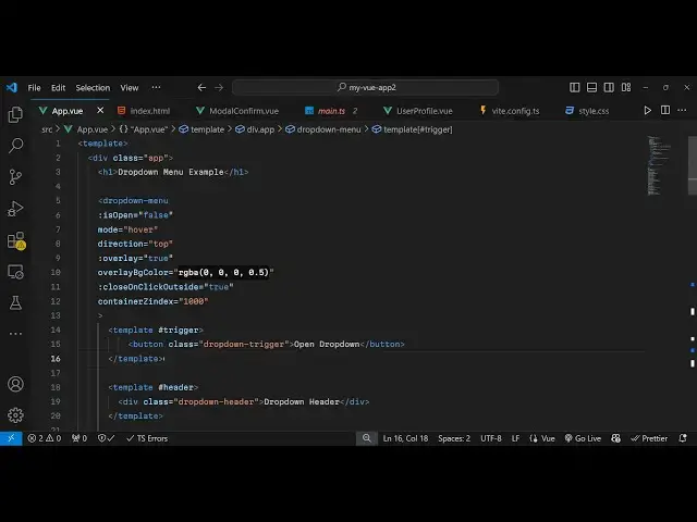 Video thumbnail for Vue.js 3 v-dropdown-menu Example to Build Dropdown Menu With Items & Header Footer in TypeScript
