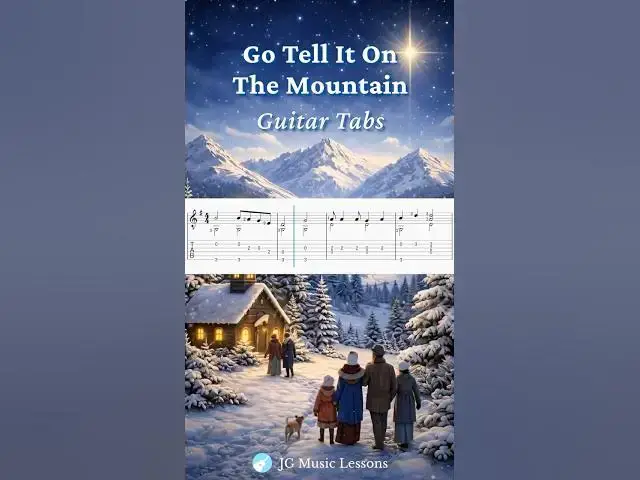 Video thumbnail for Go Tell It On the Mountain guitar tabs 🎸🎄