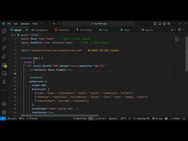 Video thumbnail for Build a React.js Suneditor WYSIWYG Rich Text & HTML Editor With Live Preview in Browser Using JSX